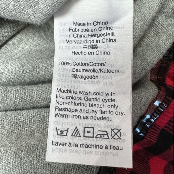 J. Crew Mercantile Long Sleeve Sweater Buffalo Plaid Hem Gray Size XS - Picture 6 of 6